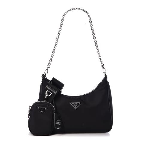 prada shoulder re-edition 2005 black nylon cross body bag|prada nylon re edition 2005.